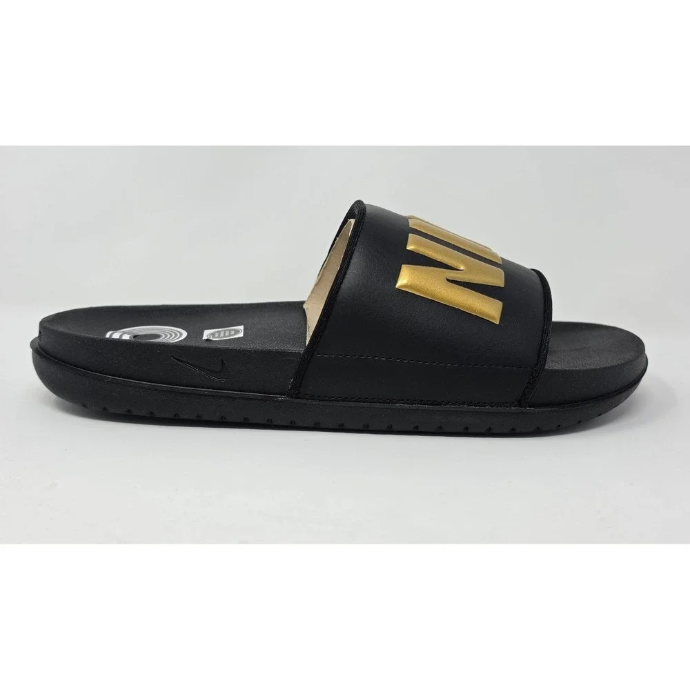 Nike Offcourt Slide Men's Black Metallic Gold Sandals BQ4639-010 Size 9
